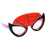 Sun-Staches Marvel Spider-Man Official Lil Characters Child Sunglasses Costume Accessory UV 400 Lenses, Red Web Mask, One Size Fits Most Kids