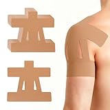 Precut Kinesiology Tape for Shoulder, 10 Pcs Athletic Knee Tape for Shoulder Pain Relief Waterproof Elastic Supports Hypoallergenic Latex-Free Tape for Sports - Beige