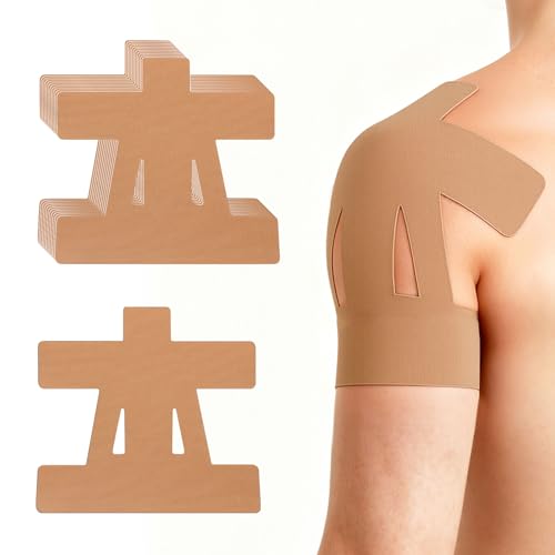 Precut Kinesiology Tape for Shoulder, 10 Pcs Athletic Knee Tape