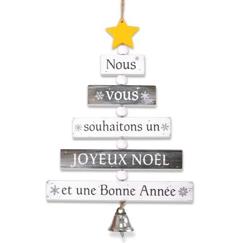 BETESSIN Weihnachtsdeko Holz - Nous Vous souhaitons un Joyeux Noël......