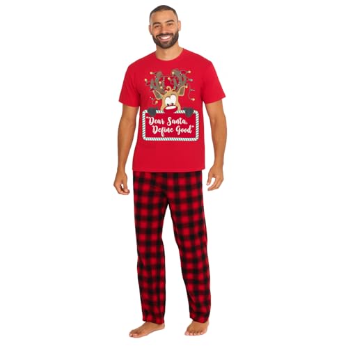 Style It Up Family Mens Ladies Kids Unisex Xmas Matching Pyjamas Set T-shirt Christmas PJ (Define-Red, M)