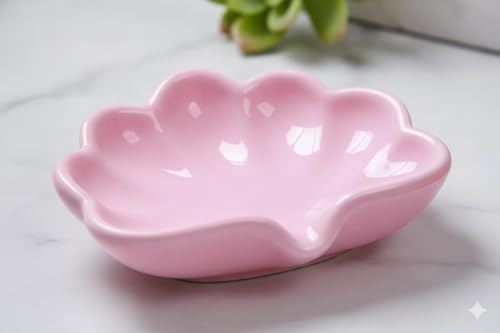 Image of Plastic Sea Shell Soap Dish for Bathroom & Kitchen | Shell Shape Plastic Soap Holder | Solid Color Soap Saver for Wash Basin & Shower (2, Sea Shell Soap Dish)