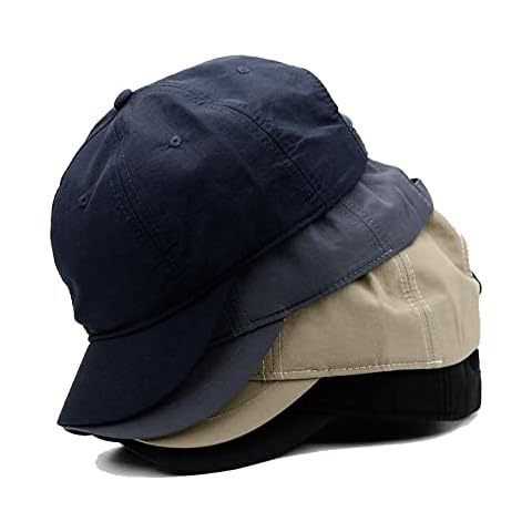 Jockjojack Unisex Quick-Drying Short Brim Baseball Cap, Nav-Gry-KHA-blk, One Size Cover
