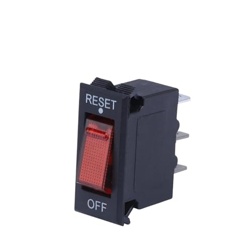 TSIOHKBS IBS-1R 5A-20A 12V-125/250OVAC 3 Pin Boat Rocker Switch Manual Reset Protector in Overload Protection Switch