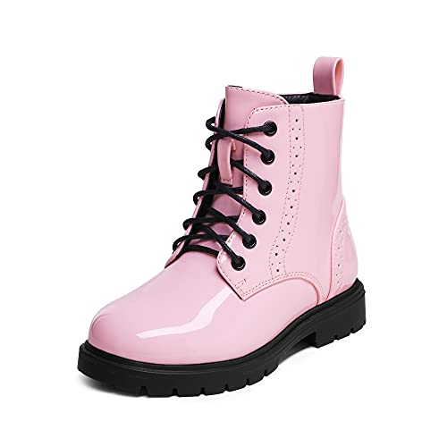 DREAM PAIRS Boys Girls Side Zipper Combat Ankle Boots(Toddler/Little Kid 10 Toddler Pink