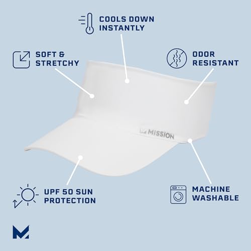 Image of MISSION Cooling Stretchy Visor - Unisex Visor Hat for Men and Women, No Slip Band, UPF 50 Sun Protection Visor
