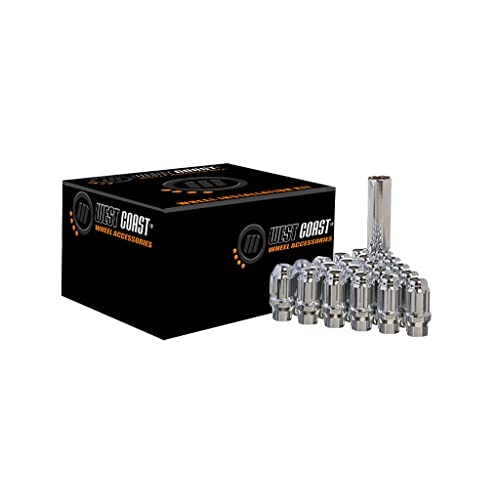 Image of 14X1.5 Bulge Acorn Spline Et Lug Nuts 1.55 inch 5 Lug Install Kit Chrome
