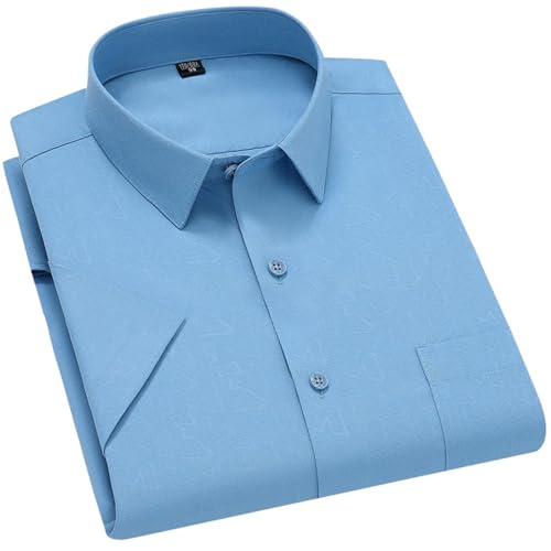 Chemise manches courtes homme col rond au tissu infroissable haute performance