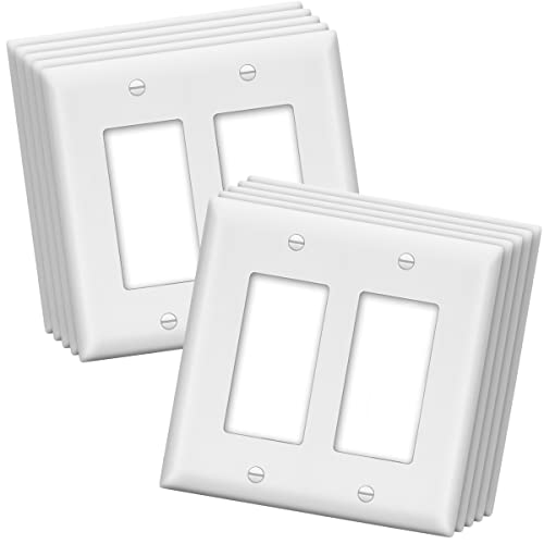 LIDER Decorator - Placa de pared, cubierta de interruptor con acabado mate, cubiertas de salida de 2 bandas, color blanco