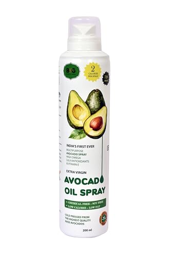 Image of Black & Green Extra Virgin Avocado Oil Cooking Spray, 200ML, Chemical Free. 300C Smoke Point, for High Heat Cooking, Baking and Frying
