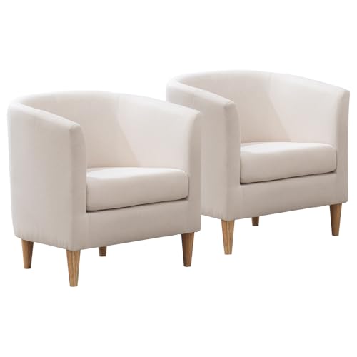 Accent Barrel Chairs Set of 2, Modern Comfy Living Room