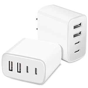 USB C Charger Block,Fast Charging Plugs,40W Multiport Fast USB C Wall Charger,2Pack 4 Port Quick USB C Cube Power Adapter,Multi Port USB C Charger for iPhone 16/16 Pro/15 Pro Max/14/13/12/iPad Pro/Air