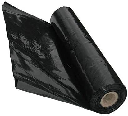 Mugar   Plástico Negro para Agricultura | 400 Galgas | Doble Ancho | Multiuso: Almacenaje, Impermeabilización, Aislamiento | Polietileno Reciclado, Negro, Rollo de 4x50 Metros