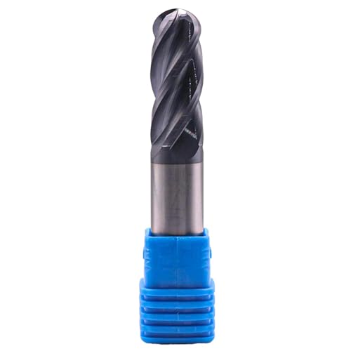 Image of BestParts High Performance Ball Nose Solid Carbide End Mill - AlTiN Coated, 4 Flute, 30 Degree Helix, 1 /2 inch Cutting Diameter, 1 /2 inch Shank Diameter, 1-1 /4 inch Length of Cut, 3 inch Overall Length