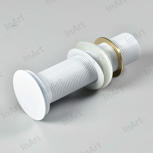 Image of InArt Brass Full Threaded Pop Up Waste Coupling 32 MM (7 inch, White Glossy) | Fits All Major Wash Basins (White 3)