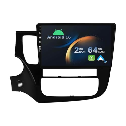 YUNTX [2+64G] Android 15 Autoradio pour Mitsubishi Outlander 2012-2018-[Intégré CarPlay/Android Auto/GPS/Bluetooth 5.0/MirrorLink/Commande au...