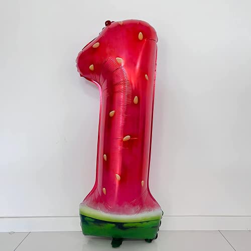 Watermelon Theme 1St Birthday Party Supplies Balloon,One In A Melon Balloon Garland,Summer Fruit Theme Birthday Party Decoration 40Inch Watermelon Number One Balloons #TOP4