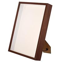 3D Bilderrahmen zum Befüllen, 3D A4 Bilderrahmen Tief zum Befüllen, 3,5cm Tiefer Objektrahmen mit Transparente Acrylplatte für Foto Medaillen Geschenke Trockenblumen Vitrine Rahmen, 21x29,7 cm-Braun