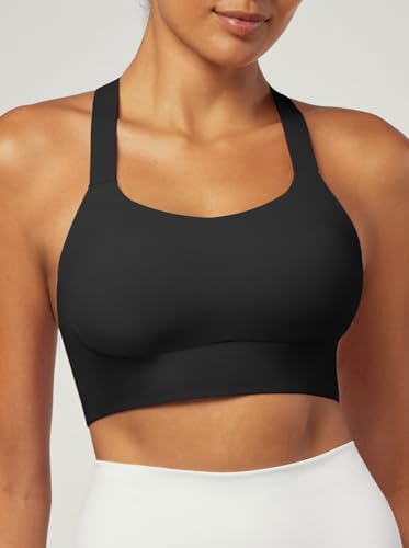 Heathyoga Medium-High Support Sports Bras for Women Molded Cup Adjustable Strappy Sports Bra Supportive Bras for Yoga2