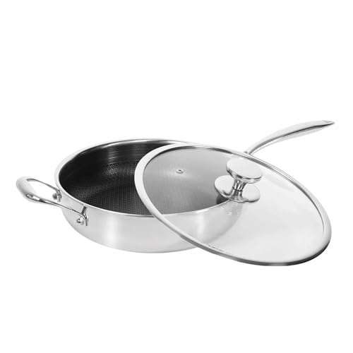 SOBCZYK Hybrid Schmorpfanne Mit Deckel 28cm | Pfanne Für Ofen und Spülmaschine Geeignete | Bratpfanne mit Antihaftbeschichtung | Für Ofen und Spülmaschine Geeignete | Non Stick Pan | Frei von PFAS
