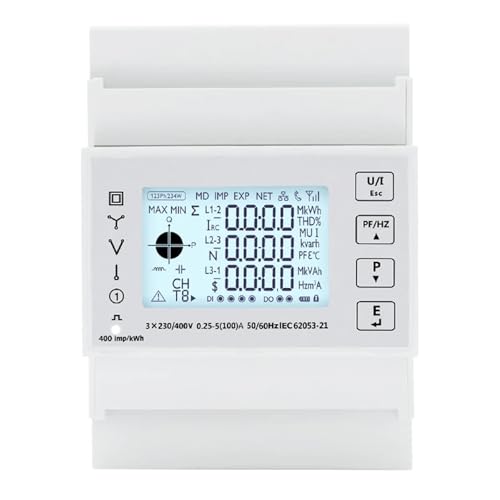 Compteur d'énergie intelligent triphasé TAC4300 bidirectionnel RS485 rail DIN