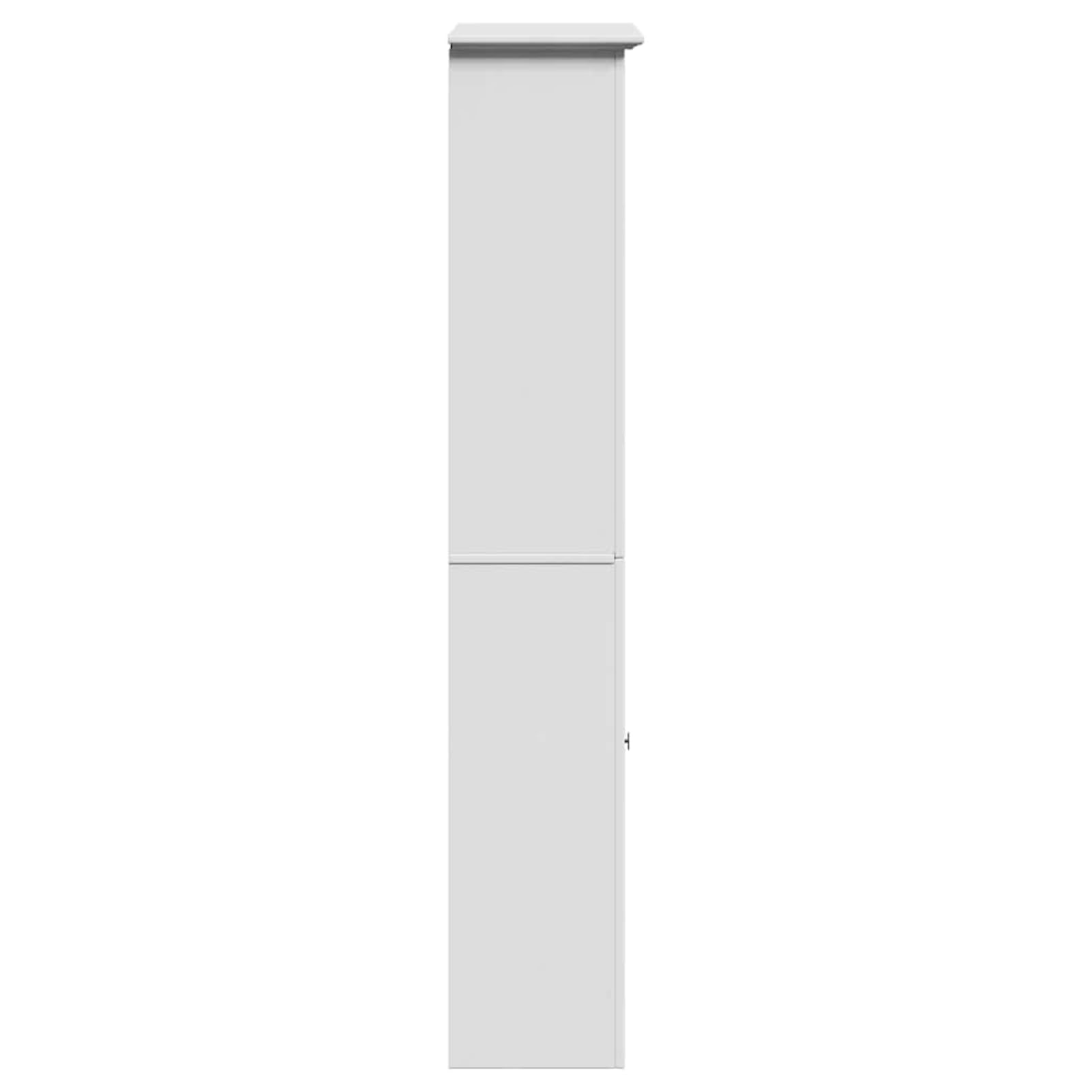 Szafka łazienkowa BODO 44 x 30 x 160 cm, biała, z litego drewna sosnowego i materiału drewnopochodnego z metalowym uchwytem do uporządkowanej organizacji łazienki