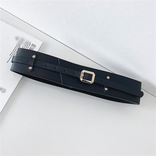 Women's Waistband Wide Belt PU Shaping Golden Small Square Buckle Outer Wear Accessories Decoration4