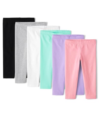 The Children's Place,Baby Girls,and Toddler Assorted Everyday Pull On Leggings,Multicolor 6-Pack,12 Months,18 Months
