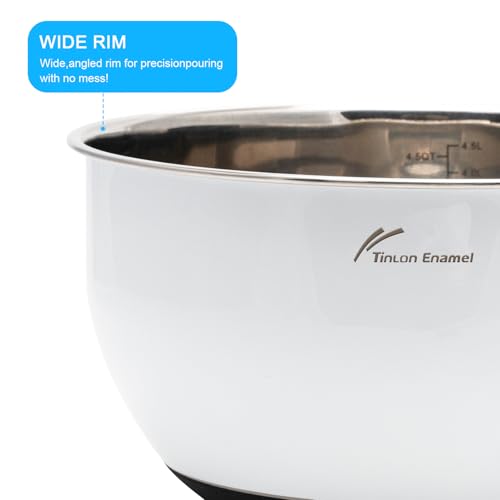 Tinlon Enamel Stainless Steel Mixing Bowls Set With Airtight Lids thumb #2