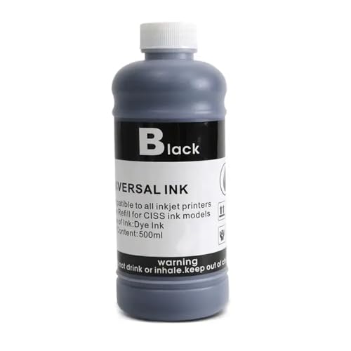Kit de recharge d'encre noire universelle 500ml pour imprimante à jet d'encre