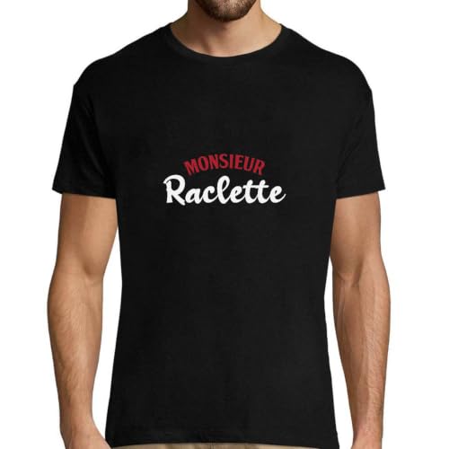T-shirt Homme Monsieur Raclette imprimé en France original rigolo pour idée cadeau papa