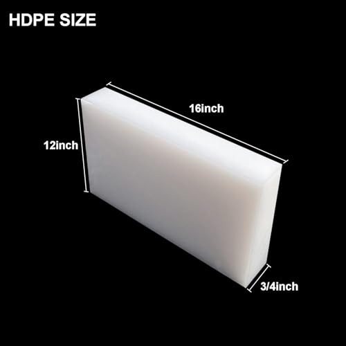 Image of High-Density Polyethylene (HDPE) Plastic Sheet 3 /4 inch Thick 12 inch X 16 inch- White HDPE Sheet,for Machining, Home Improvements, DIY Projects, Engineering,High-Density Polyethylene Plastic Block (Pack of 1)