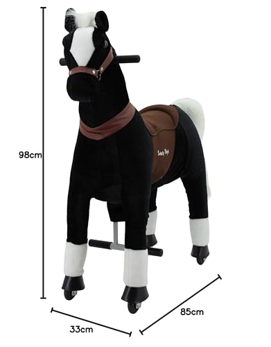 Sweety Toys 7325 Reittier gross Pferd BLACKY auf Rollen für 4 bis 9 Jahre - RIDING ANIMAL