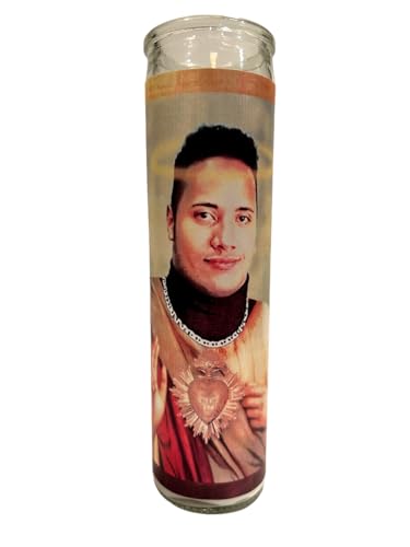 Dwayne "The Rock" Johnson Celebrity Parody Devotional Prayer Candle