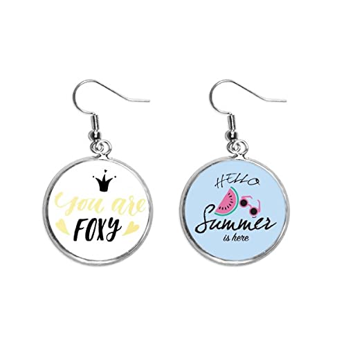 Pendientes de sandía Es Foxy cita handwrite para el lóbulo