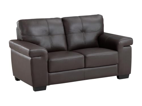 Vente-unique - Canapé 2 Places en Cuir Hazel - Marron