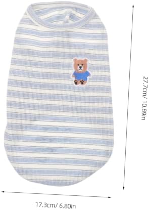 SEWOART Lightweight Cotton Dog Shirt for Small Dogs, Stylish Striped Vest Sleeveless Pet Clothes for Puppies, Easy to Wear, for Daily Walking and Playtime
