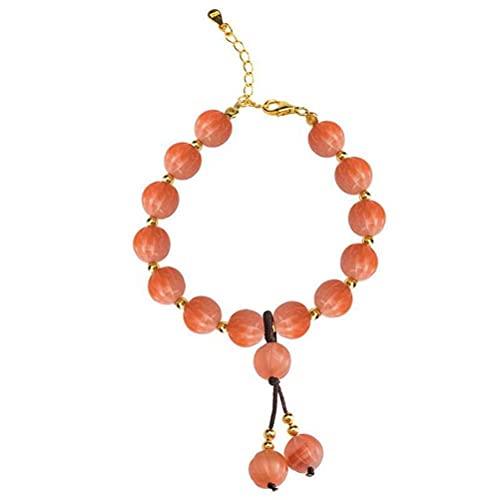 Bracelet potiron en argent S925 et agate rouge fait main