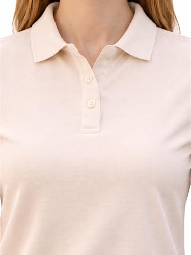 Image of Juneberry Women's Cotton Lycra Polo T- Shirt, Short Sleeve Casual Top, Soft, Lightweight, Stretchable & Stylish, Versatile Everyday Wear, Sizes S-2XL
