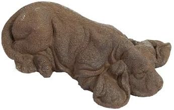 Laying Basset Garden Memorial Statue- 4" Tall- Java