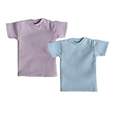 SSbeauty M 1/6 Custom Scale 2X T-Shirt Clothes for 12' Female TBL Phicen Jo Action Figure Doll Clothes Toy (Purple+Blue)