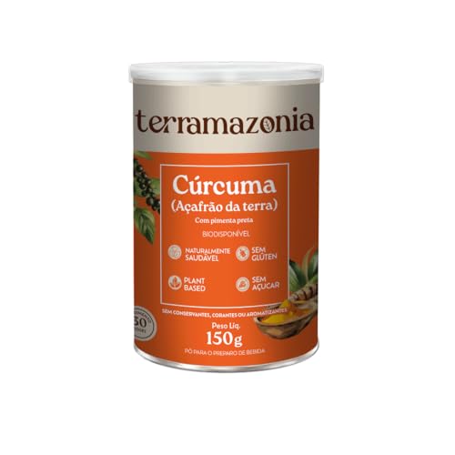 TERRAMAZONIA Cúrcuma em Pó - Açafrão da Terra e Pimenta Preta - Superalimento com Alta Biodisponibil