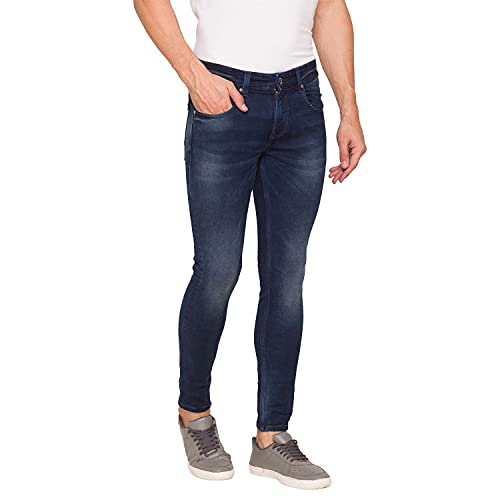 Image of Spykar Men's Kano Slim Fit Mid-Rise Jeans (Ankle Length)