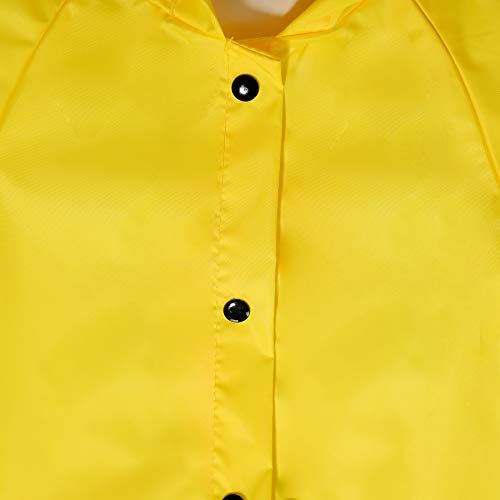 Yiluweinir Age 3-10T Girls Yellow Rain Jacket Kids Hooded Button Down Jacket Raincoat Baby Boys Outdoor Rainwear M #TOP1