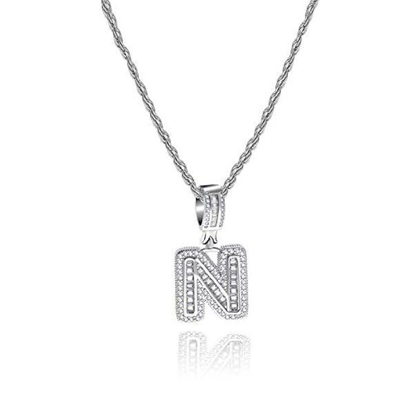 MiniJewelry Inledande bokstav hänge halsband kvinnor flickor hiphop halsband alfabet namn personligt halsband 50 cm