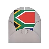 Tarjeta de felicitación gris con sobre a juego, impresión de bandera sudafricana, diseño bendecido en blanco, tarjetas de notas humorísticas de papel perlado