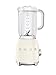 Smeg BLF01CRUK Pichet Mixeur avec lames en acier inoxydable, 4 vitesses et fonction pulsation, programme Smoothie et glace pilée, verrouillage de sécurité, 1,5 l, 800 W, crème