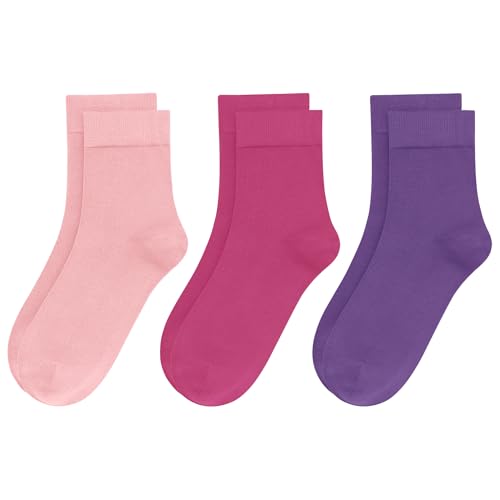 Image of Womens Viscose Bamboo Crew Socks Thin Casual Ultra Soft Colorful Above Ankle Socks Breathable Comfortable 3 /6 Pairs