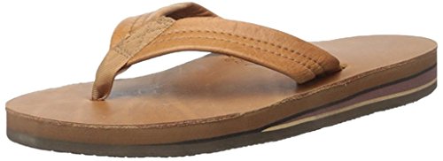 Rainbow Mens Double Layer Leather Sandals - Classic Tan -- X-Large
