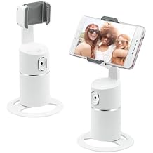 Mcbazel Auto Face Tracking Tripod, 360 Rotating Stand Phone Holder Camera Mount, Follows Your Movement, Perfect for TikTok Filming, Video Recording, White